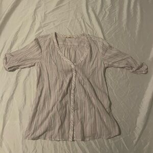 American eagle stripe button blouse